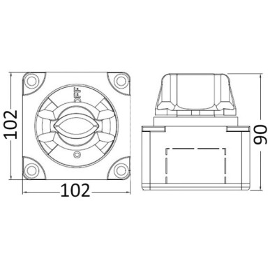 
Coupe-battery/interrupteur 550 A OFF-1-BOTH-2 
